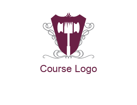 hammer in shield logo