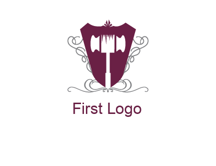 hammer in shield logo