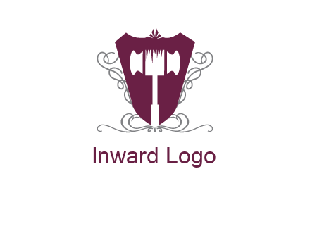 hammer in shield logo
