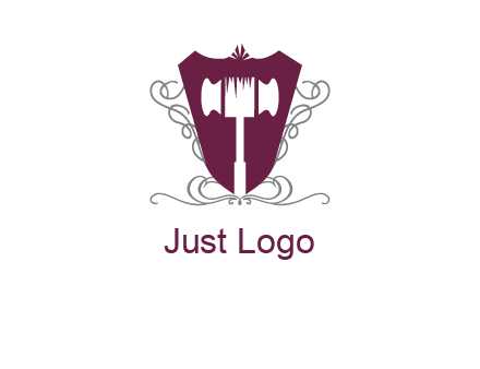 hammer in shield logo