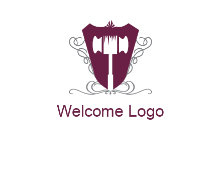 hammer in shield logo