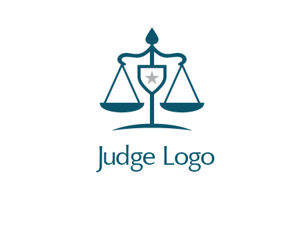 legal justice system logo with a star and scale