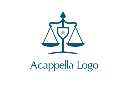 legal justice system logo with a star and scale