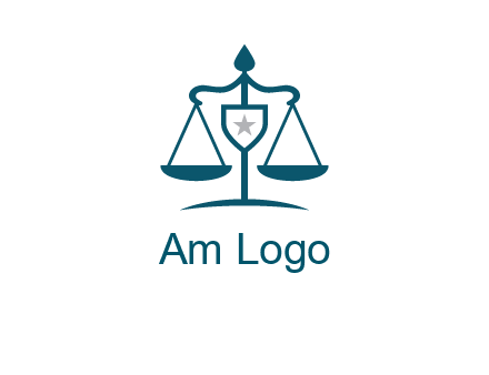 legal justice system logo with a star and scale