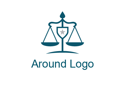legal justice system logo with a star and scale