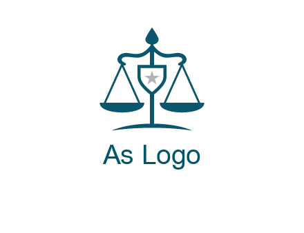 legal justice system logo with a star and scale