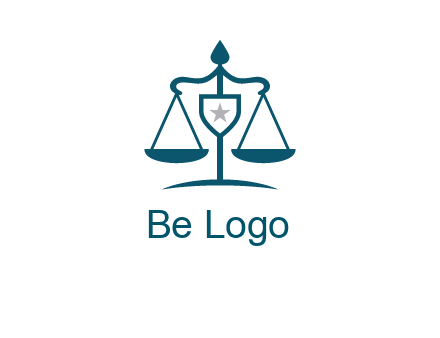 legal justice system logo with a star and scale