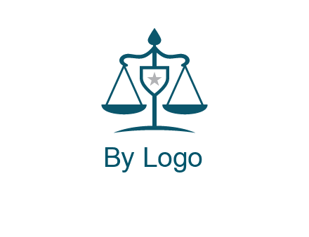 legal justice system logo with a star and scale