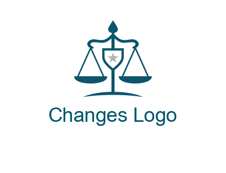 legal justice system logo with a star and scale