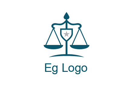 legal justice system logo with a star and scale