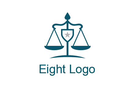 legal justice system logo with a star and scale