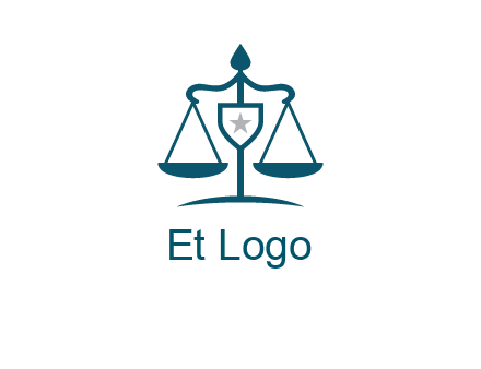 legal justice system logo with a star and scale