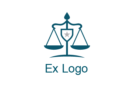 legal justice system logo with a star and scale