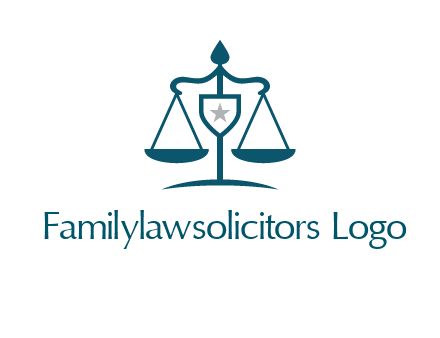 legal justice system logo with a star and scale