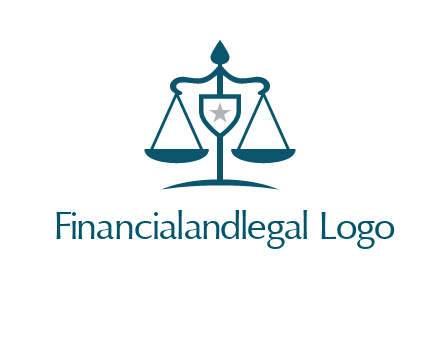 legal justice system logo with a star and scale