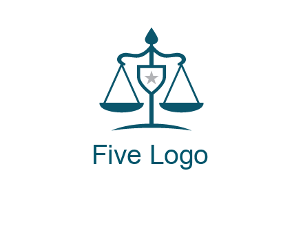 legal justice system logo with a star and scale
