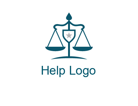 legal justice system logo with a star and scale