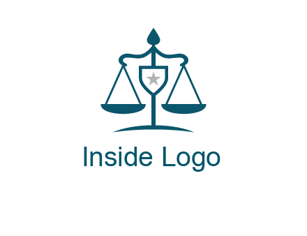 legal justice system logo with a star and scale