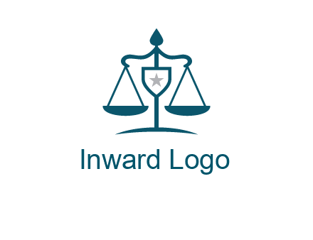 legal justice system logo with a star and scale