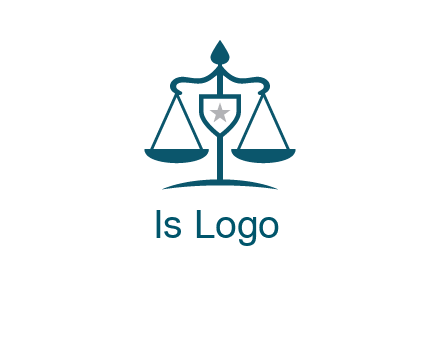 legal justice system logo with a star and scale