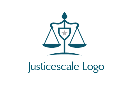 legal justice system logo with a star and scale
