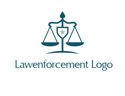 legal justice system logo with a star and scale