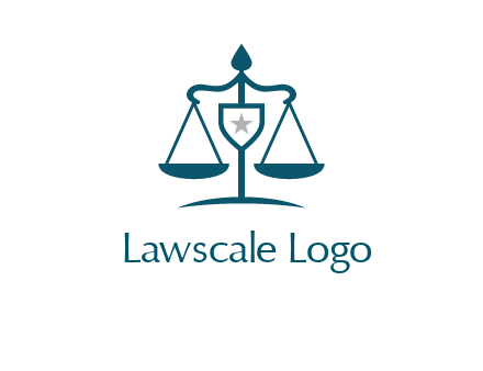 legal justice system logo with a star and scale