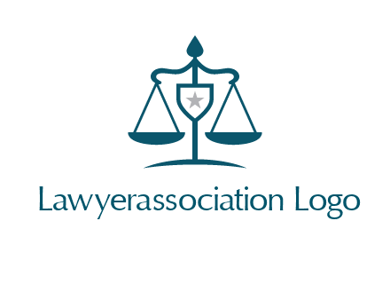 legal justice system logo with a star and scale