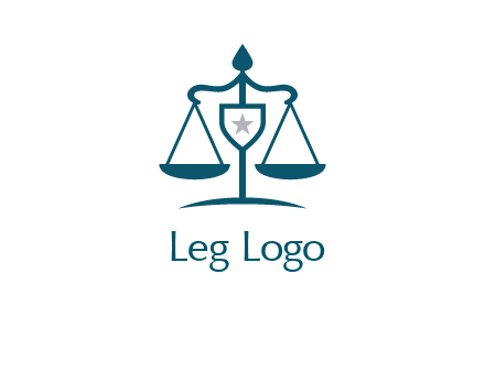 legal justice system logo with a star and scale