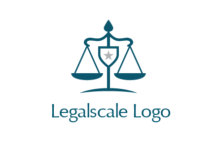 legal justice system logo with a star and scale