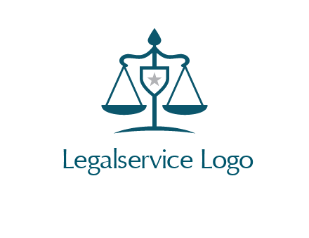 legal justice system logo with a star and scale