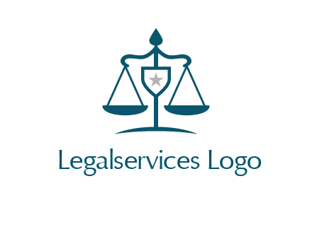 legal justice system logo with a star and scale