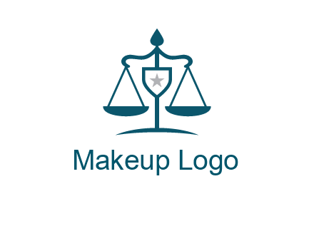 legal justice system logo with a star and scale