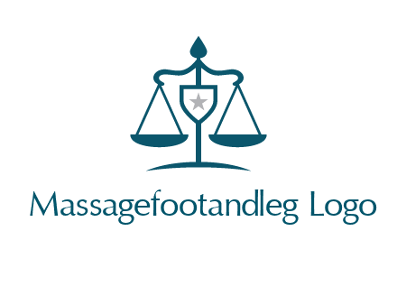 legal justice system logo with a star and scale