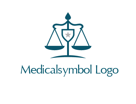 legal justice system logo with a star and scale