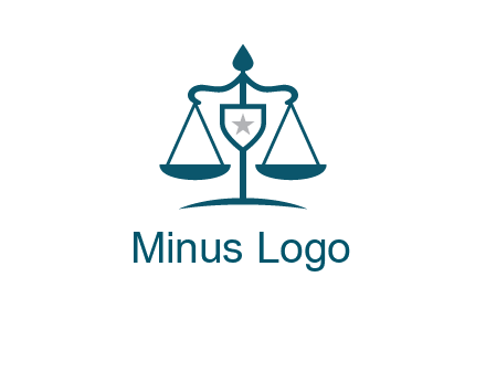 legal justice system logo with a star and scale