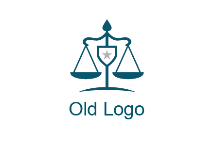 legal justice system logo with a star and scale