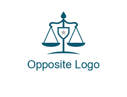 legal justice system logo with a star and scale