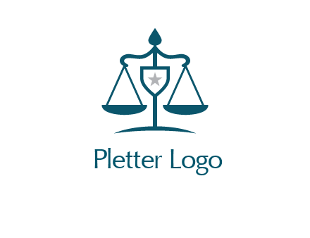 legal justice system logo with a star and scale