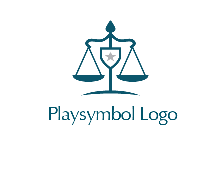 legal justice system logo with a star and scale