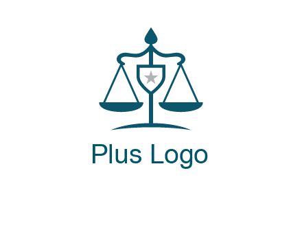 legal justice system logo with a star and scale