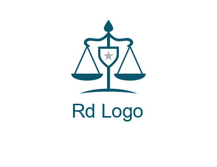 legal justice system logo with a star and scale