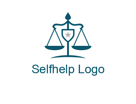 legal justice system logo with a star and scale