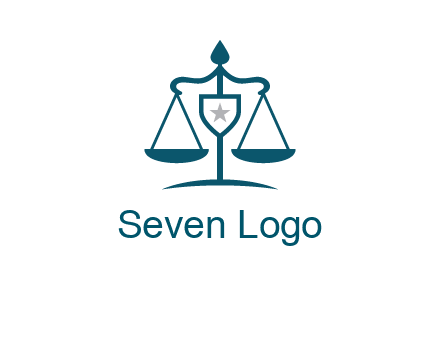 legal justice system logo with a star and scale