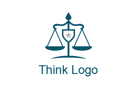 legal justice system logo with a star and scale
