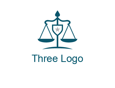 legal justice system logo with a star and scale