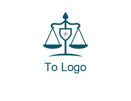 legal justice system logo with a star and scale