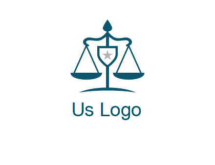 legal justice system logo with a star and scale