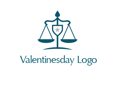 legal justice system logo with a star and scale
