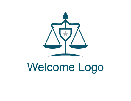 legal justice system logo with a star and scale